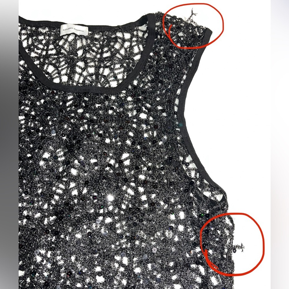 Alexander Digenova woven sequined black tank top - Picture 6 of 7